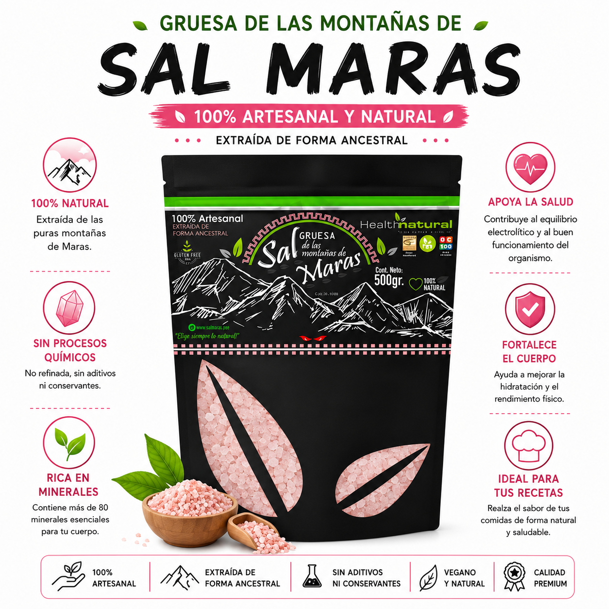 SAL DE MARAS GRUESA 500G HEALTHNATURAL - 1