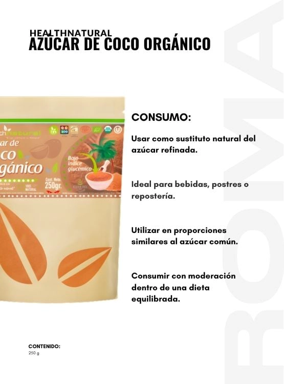 AZÚCAR DE COCO ORGÁNICO 250G HEALTHNATURAL - 3