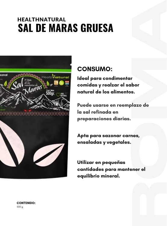 PACK 2 SAL DE MARAS GRUESA 500G HEALTHNATURAL - 3