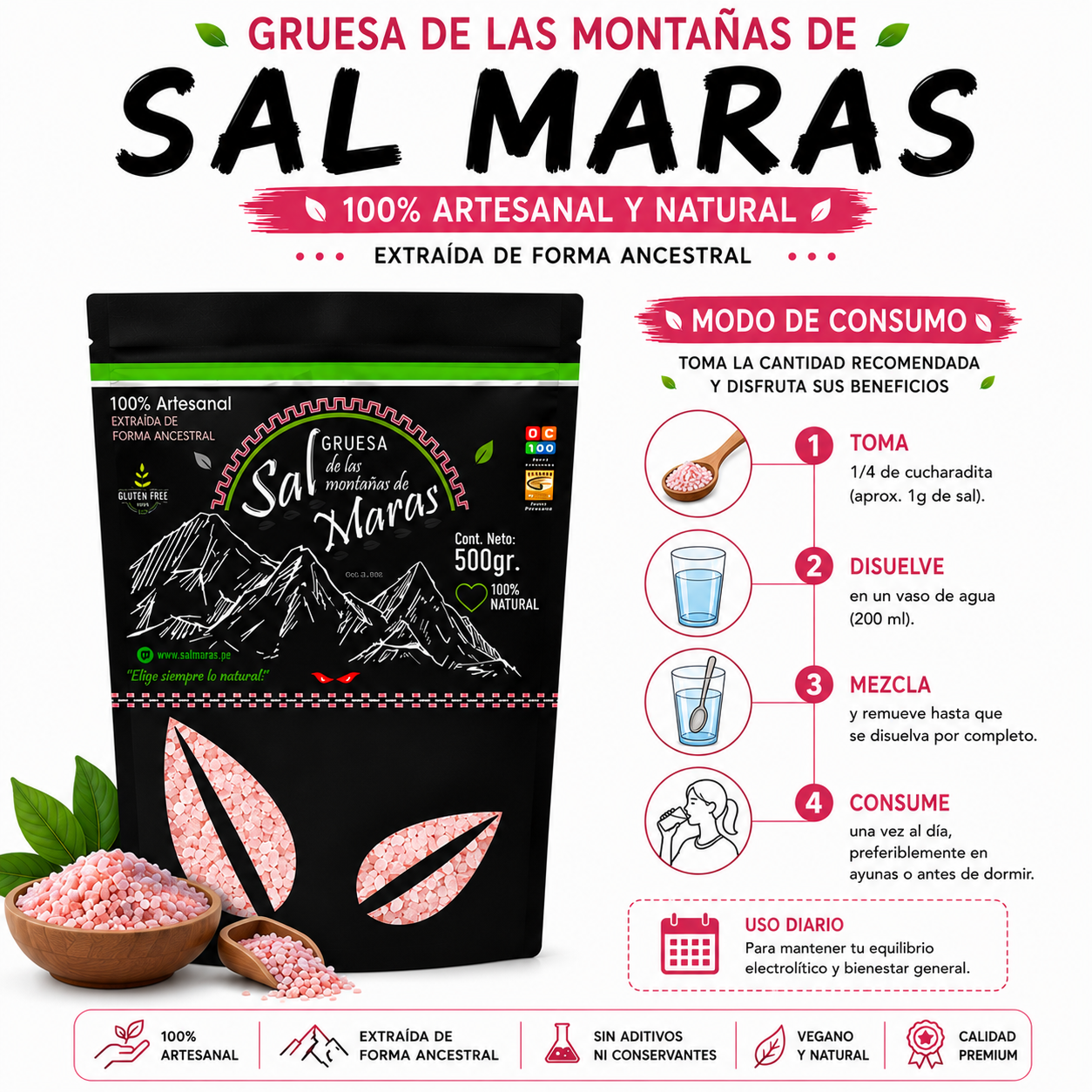 PACK 2 SAL DE MARAS GRUESA 500G HEALTHNATURAL - 3