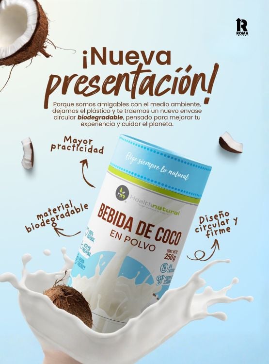PACK 3 BEBIDA DE COCO EN POLVO 250G HEALTHNATURAL - 2