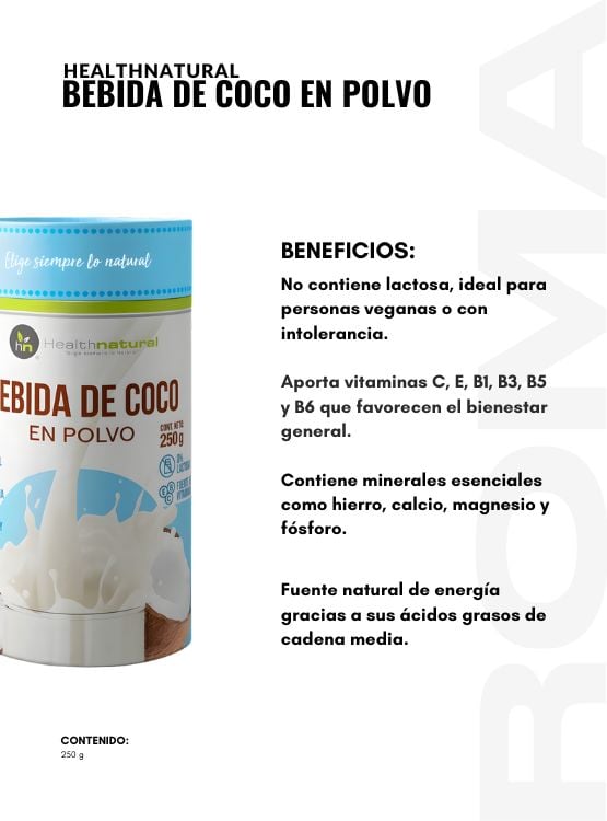 PACK 3 BEBIDA DE COCO EN POLVO 250G HEALTHNATURAL - 3