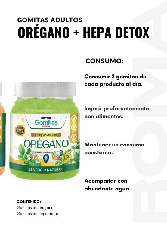 PACK 2 GOMITAS ORÉGANO + HEPA DETOX SOTTCOR - 3