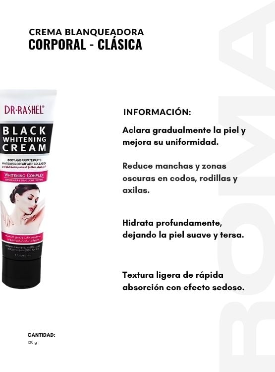 CREMA BLANQUEADORA CORPORAL CLÁSICA 100G DR RASHEL - 2