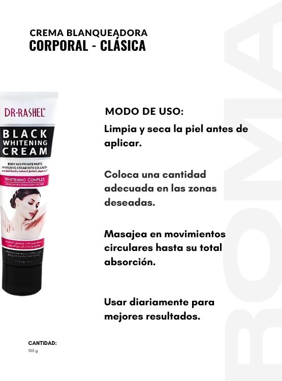 CREMA BLANQUEADORA CORPORAL CLÁSICA 100G DR RASHEL - 3