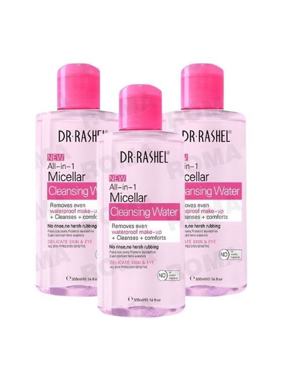 PACK 3 AGUA MICELAR LIMPIADOR ROSA 300ML DR RASHEL - 1