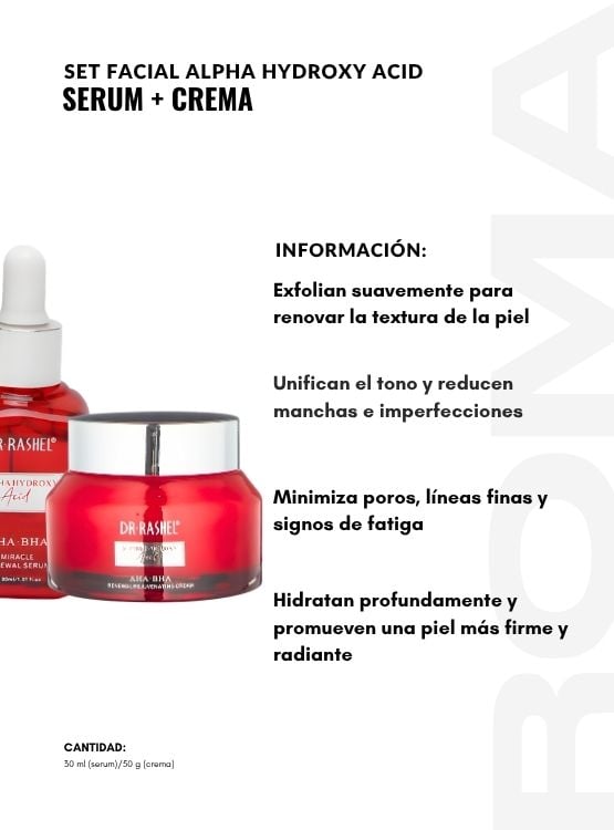 SET FACIAL ALPHA HYDROXY ACID SERUM Y CREMA DR RASHEL - 2