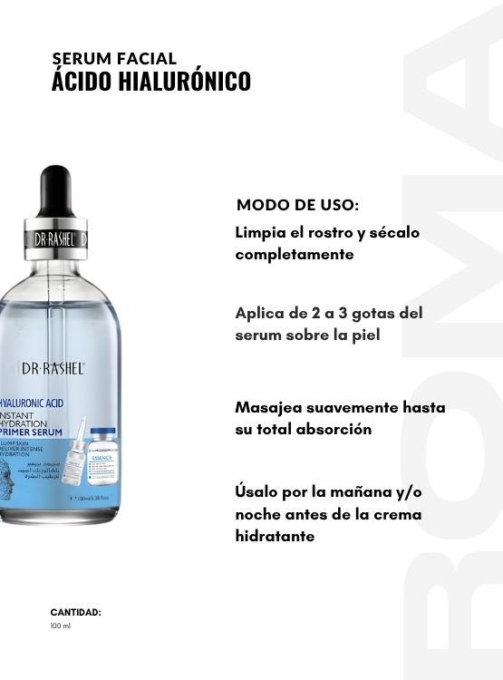 SERUM FACIAL ÁCIDO HIALURÓNICO 100ML DR RASHEL - 3
