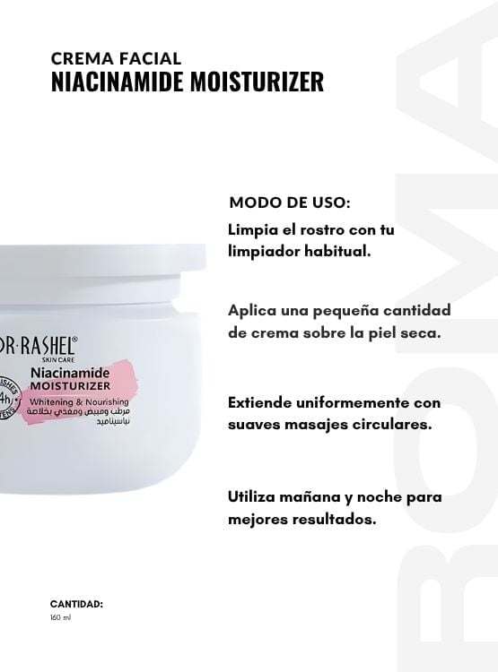 PACK 2 CREMA FACIAL NIACINAMIDE MOISTURIZER 160ML DR RASHEL - 3