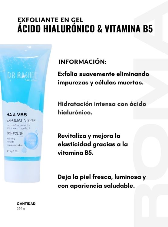 PACK 2 EXFOLIANTE EN GEL ÁC. HIALURÓNICO Y VITAMINA B5 220G DR RASHEL - 2