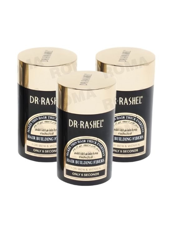 PACK 3 POLVO DE FIBRAS CAPILARES NEGRO 22G DR RASHEL - 1