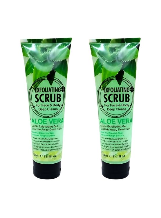 PACK 2 EXFOLIANTE FACIAL Y CORPORAL ALOE VERA 320ML WOKALI - 1