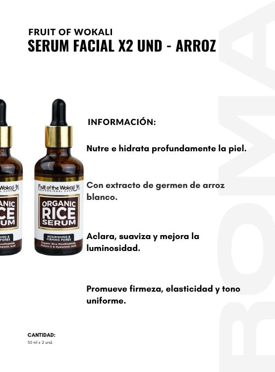 PACK 2 SERUM FACIAL X2 UND ARROZ WOKALI - 2