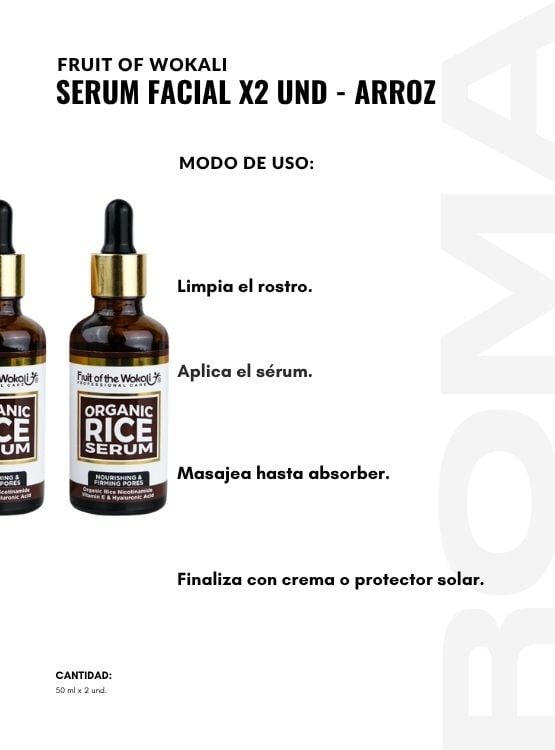 PACK 2 SERUM FACIAL X2 UND ARROZ WOKALI - 3