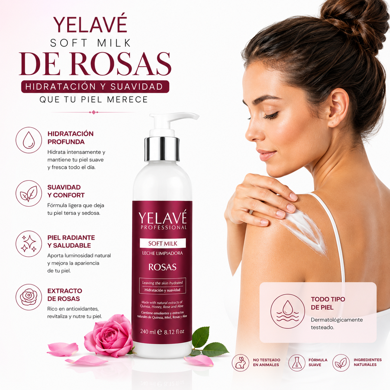 SOFT MILK DE ROSAS 240ML YELAVÉ - 2