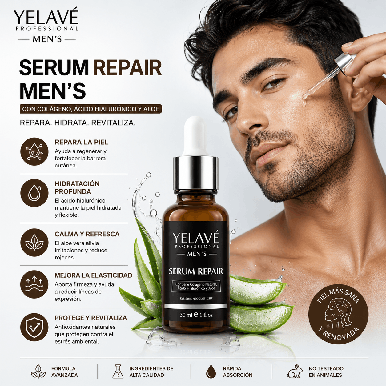 SERUM REPAIR MEN`S 30ML YELAVÉ - 2