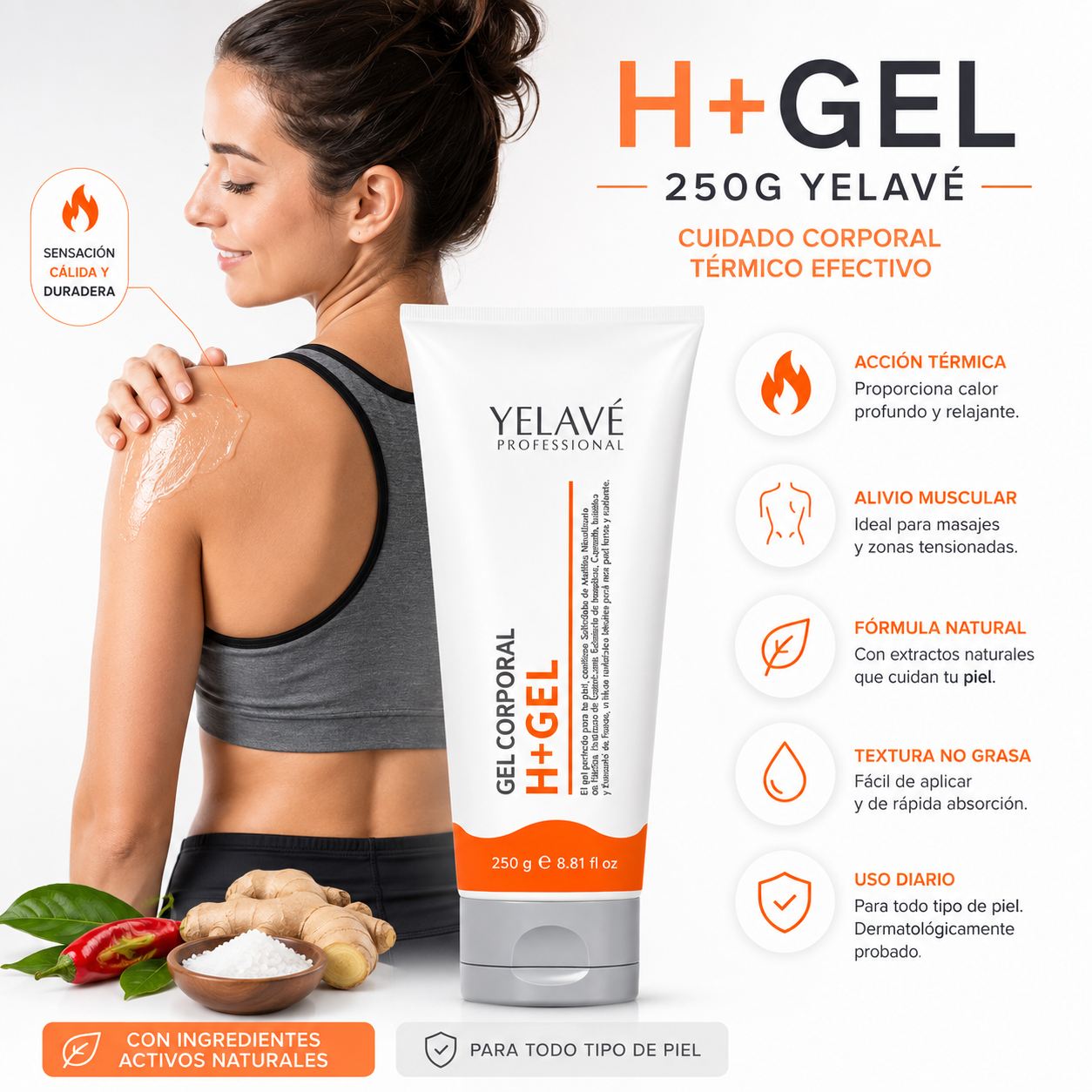 H+ GEL 250G YELAVÉ - 2