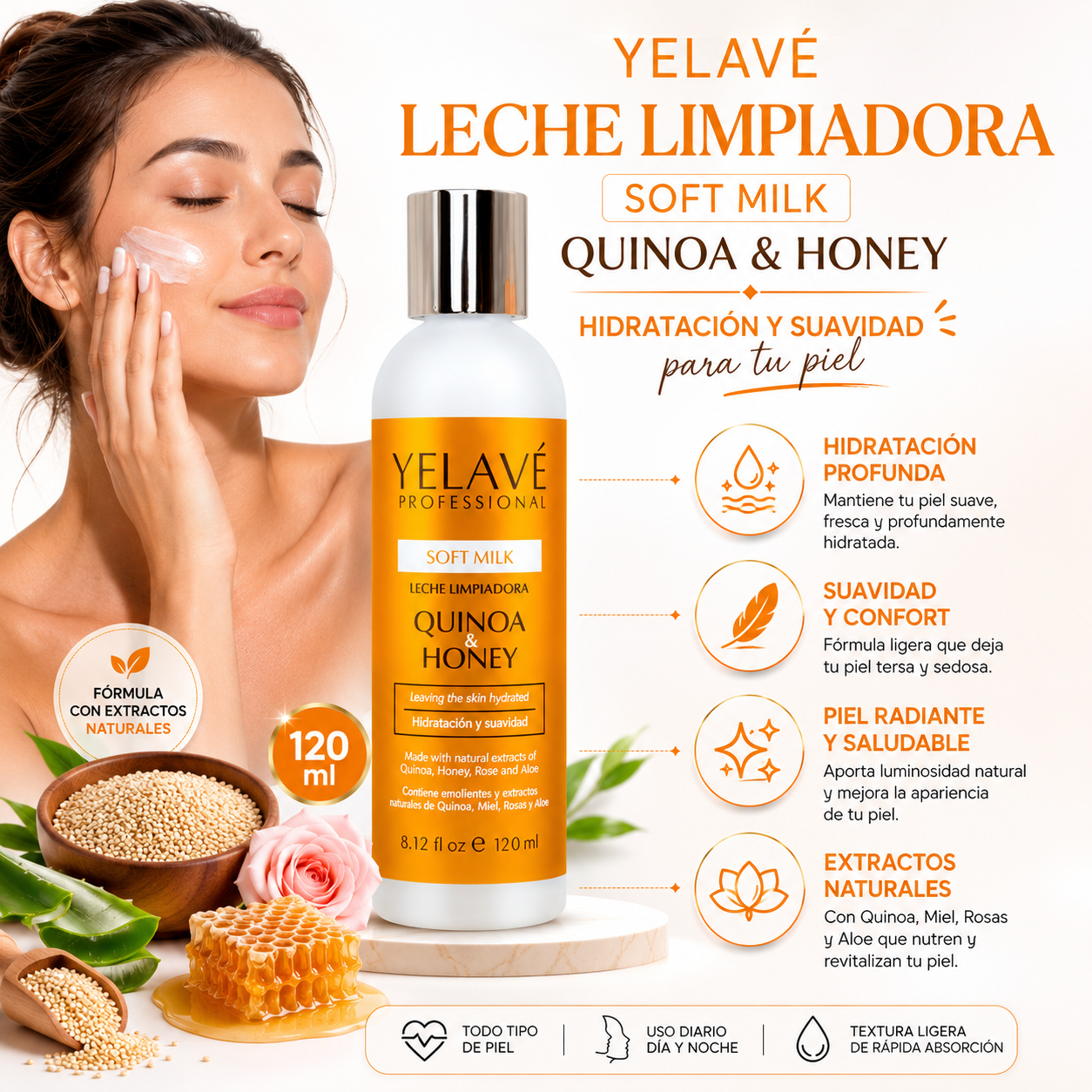 SOFT MILK QUINOA Y HONEY 120ML YELAVÉ - 2