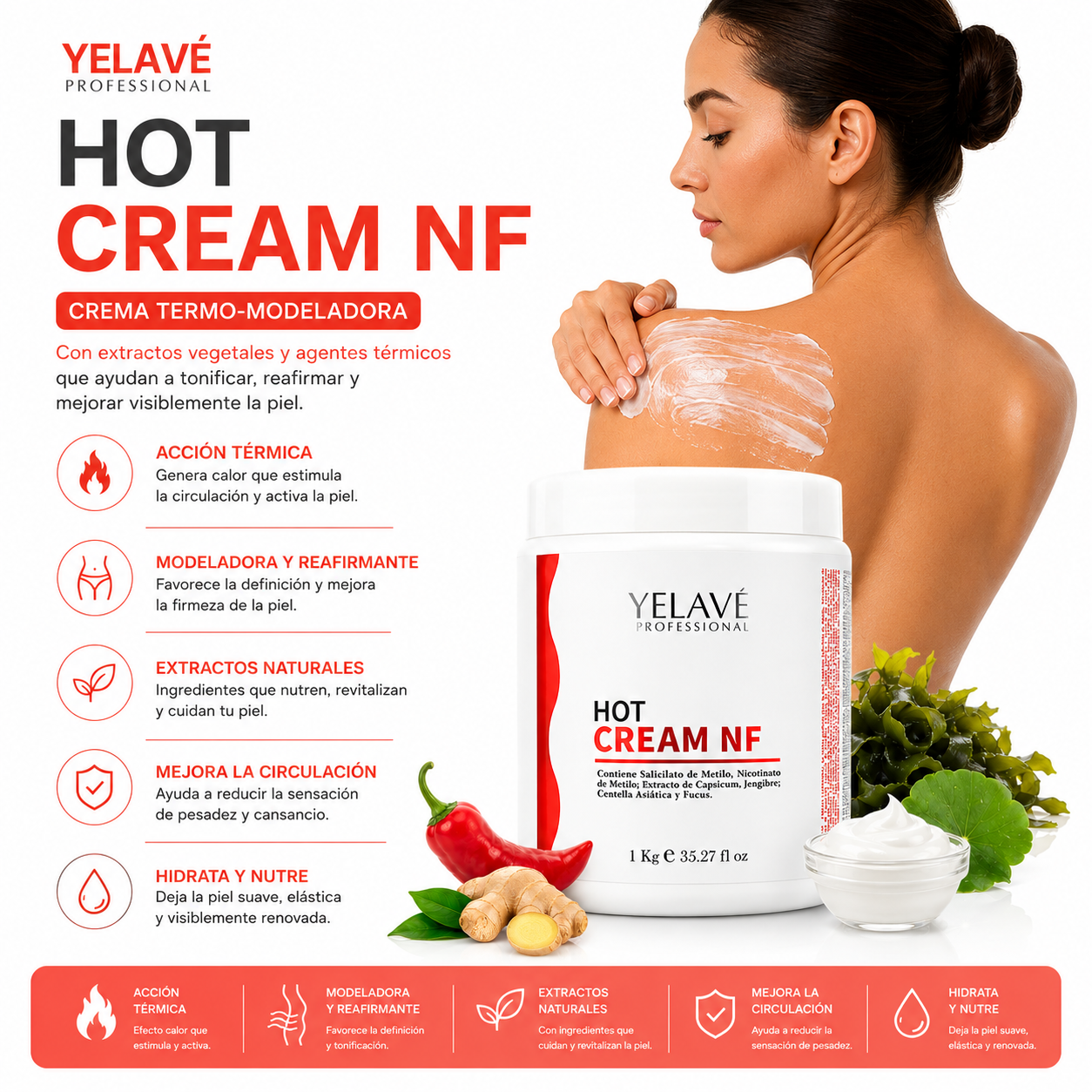 HOT CREAM NF 1KG YELAVÉ - 2