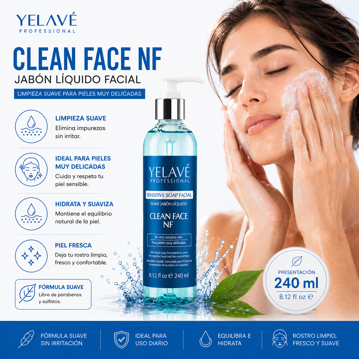 CLEAN FACE NF 240ML YELAVÉ - 2