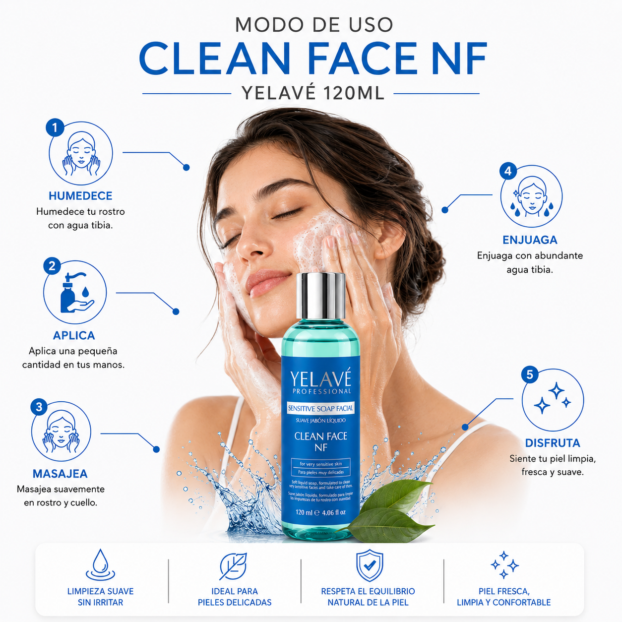CLEAN FACE NF 120ML YELAVÉ - 3