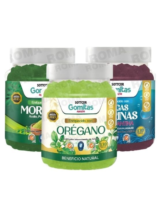 PACK 3 GOMITAS MORINGA + ALGAS MARINAS + ORÉGANO SOTTCOR - 1