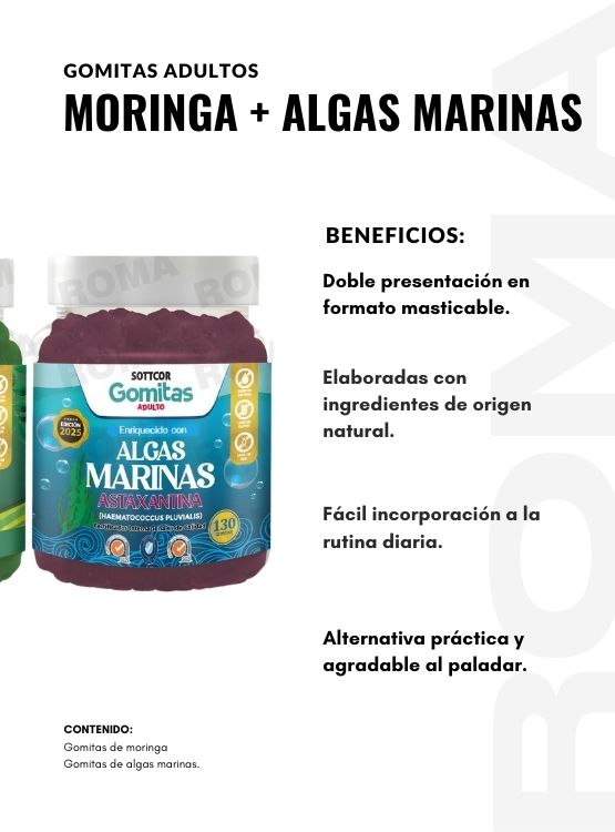 PACK 2 GOMITAS MORINGA + ALGAS MARINAS SOTTCOR - 2