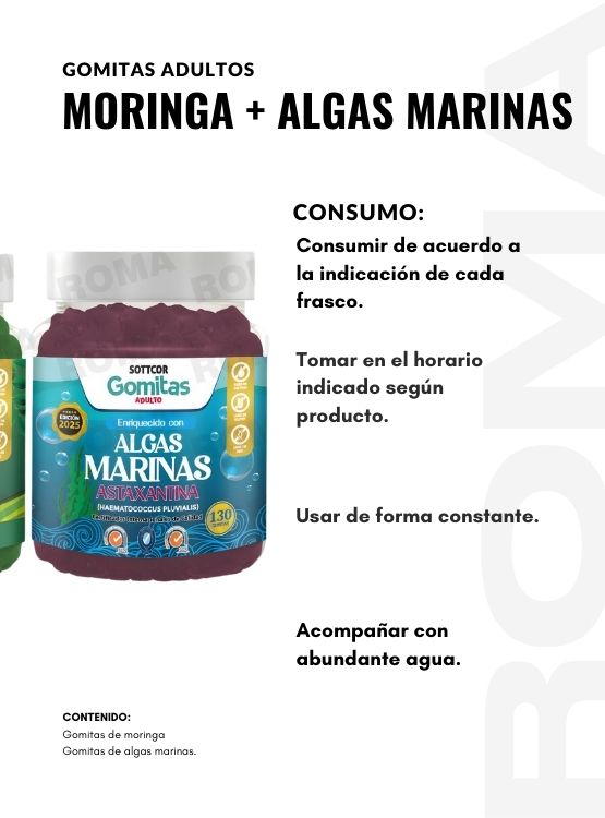 PACK 2 GOMITAS MORINGA + ALGAS MARINAS SOTTCOR - 3