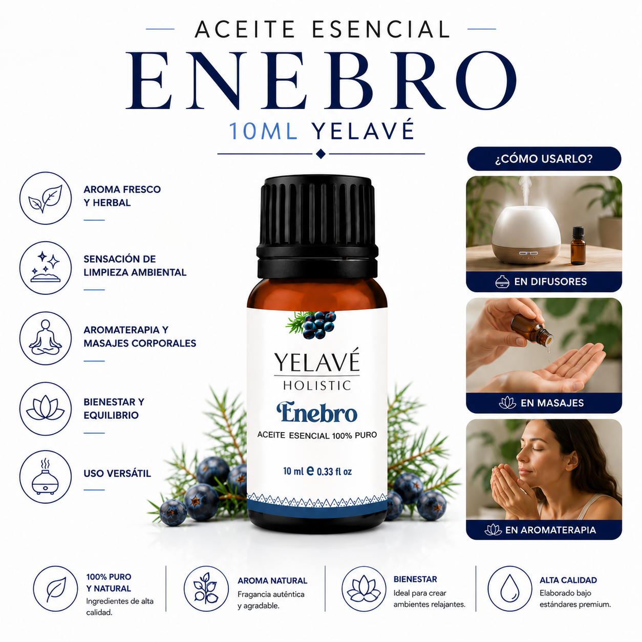 ACEITE ESENCIAL ENEBRO 10ML YELAVÉ - 2