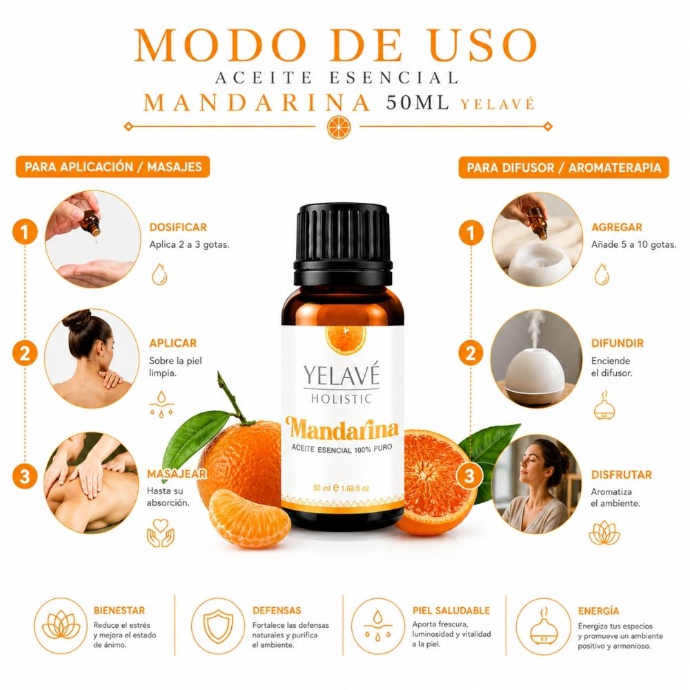 ACEITE ESENCIAL MANDARINA 50ML YELAVÉ - 3