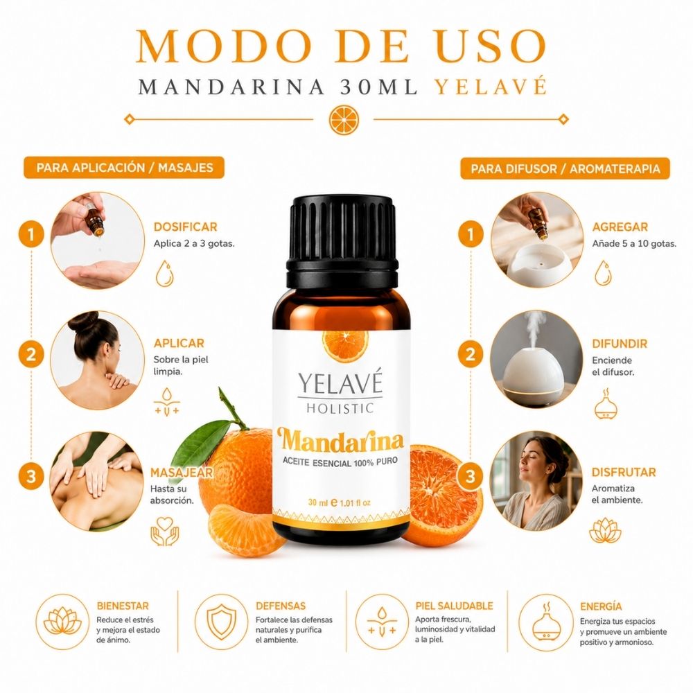 ACEITE ESENCIAL MANDARINA 30ML YELAVÉ - 3
