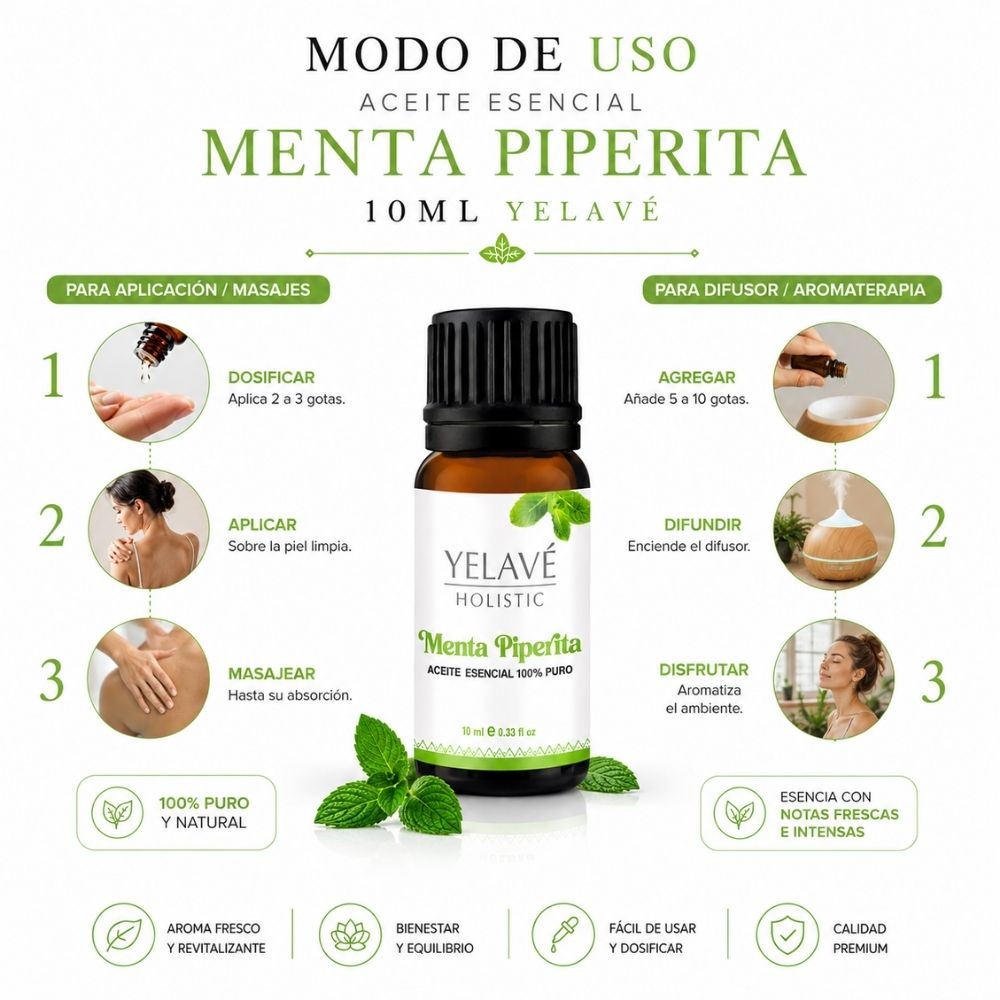 ACEITE ESENCIAL MENTA PIPERITA 10ML YELAVÉ - 3