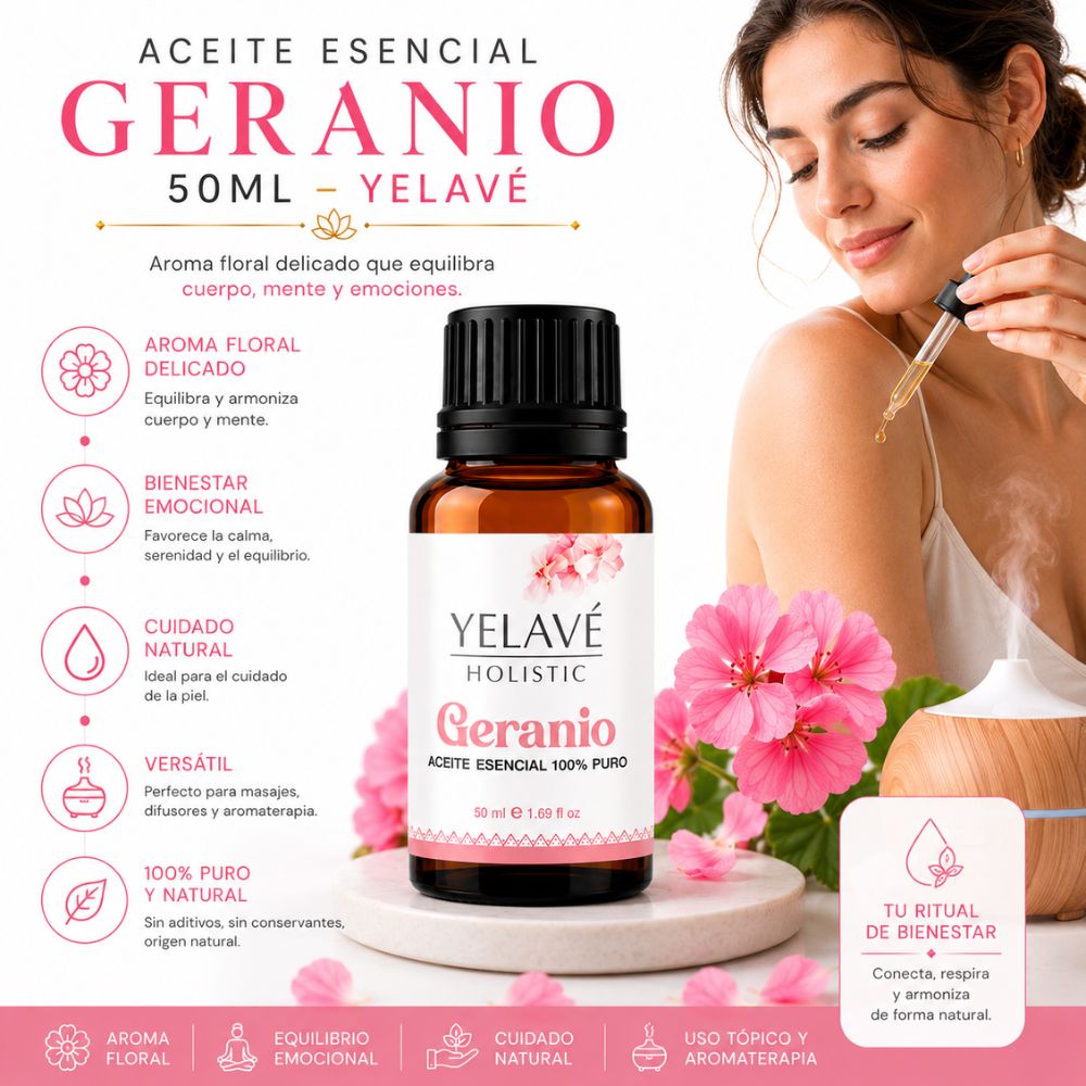 ACEITE ESENCIAL GERANIO 50ML YELAVÉ - 2