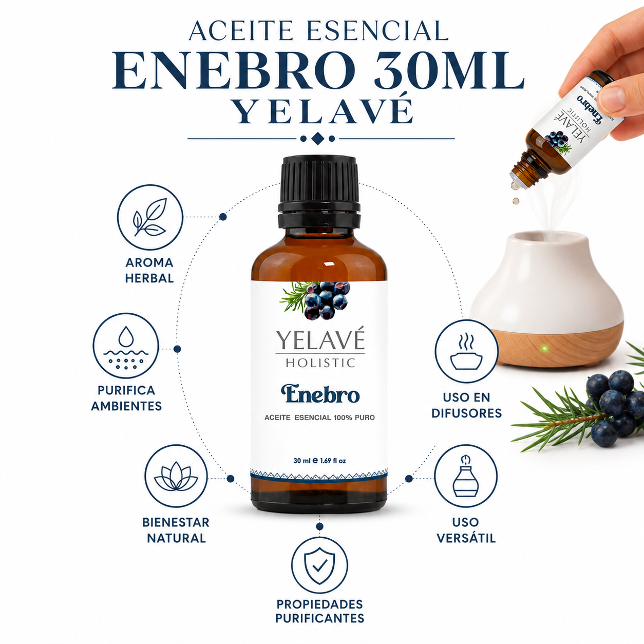 ACEITE ESENCIAL ENEBRO 30ML YELAVÉ - 2