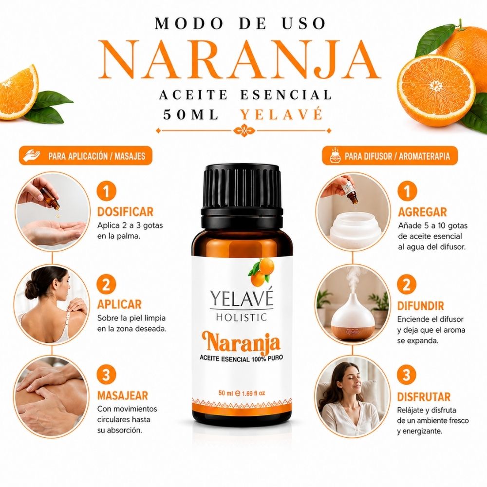 ACEITE ESENCIAL NARANJA 50ML YELAVÉ - 3