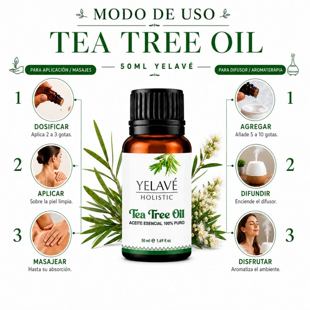 ACEITE ESENCIAL TEA TREE OIL 50ML YELAVÉ - 3