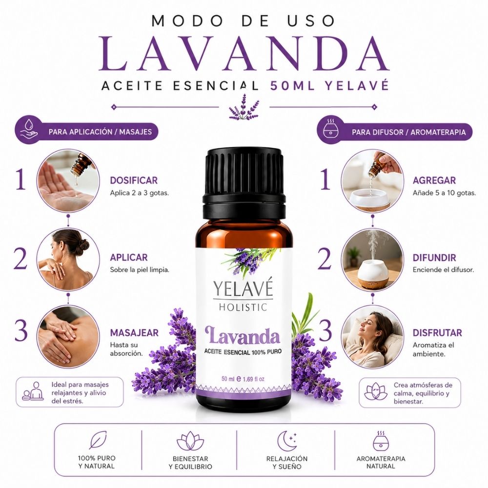 ACEITE ESENCIAL LAVANDA 50ML YELAVÉ - 3