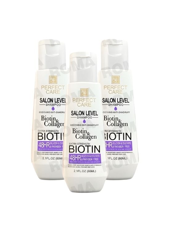 PACK 3 SHAMPOO BIOTINA Y COLÁGENO 60ML PERFECT CARE - 1