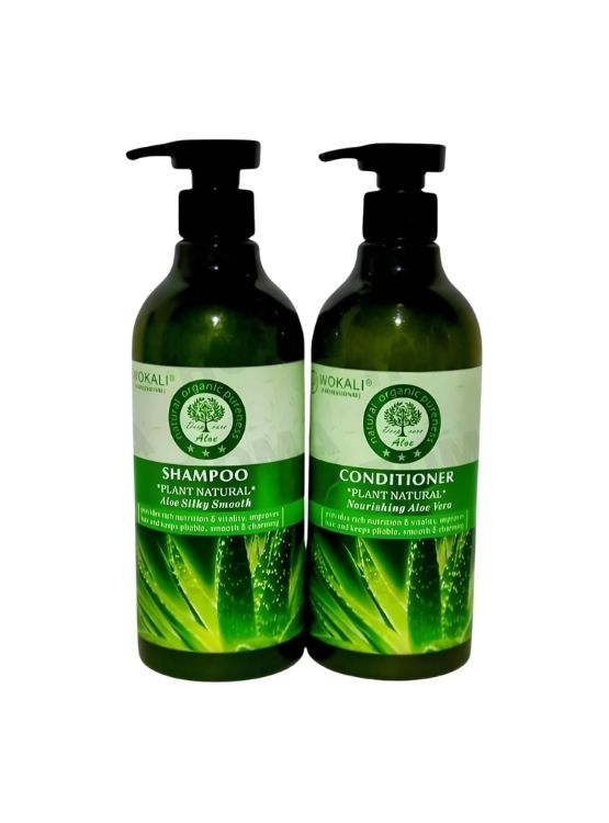 SHAMPOO Y ACONDICIONADOR ALOE VERA 550ML WOKALI - 1
