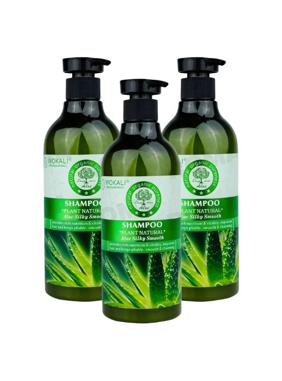 PACK 3 SHAMPOO ALOE VERA 550ML WOKALI - 1