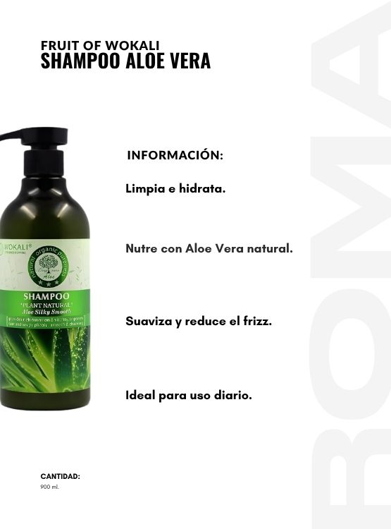 PACK 3 SHAMPOO ALOE VERA 900ML WOKALI - 2