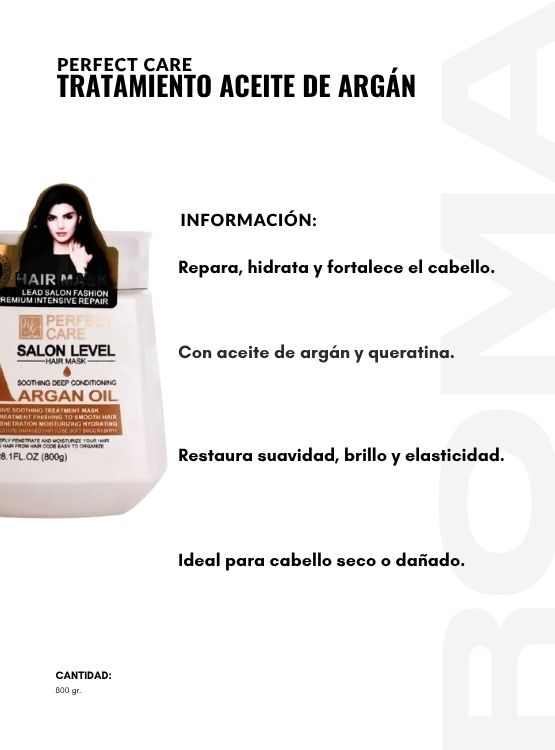 PACK 2 TRATAMIENTO ACEITE DE ARGÁN 800G PERFECT CARE - 2