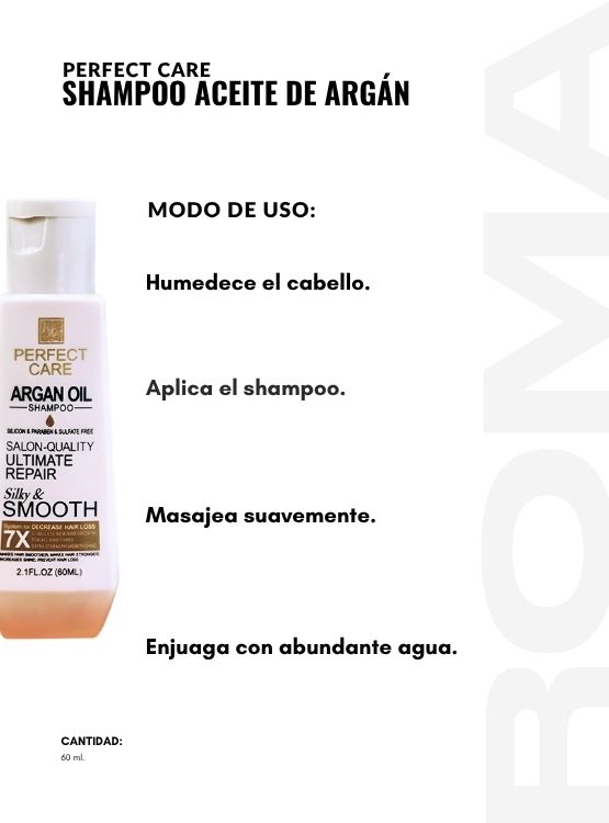 PACK 3 SHAMPOO ACEITE DE ARGÁN 60ML PERFECT CARE - 3