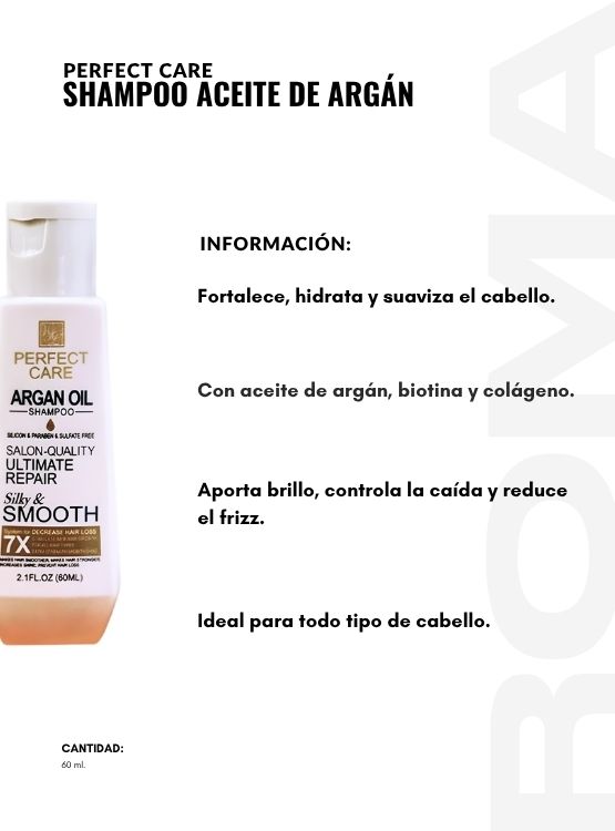SHAMPOO ACEITE DE ARGÁN 60ML PERFECT CARE - 2