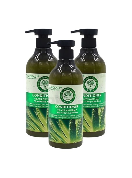 PACK 3 ACONDICIONADOR ALOE VERA 550ML WOKALI - 1