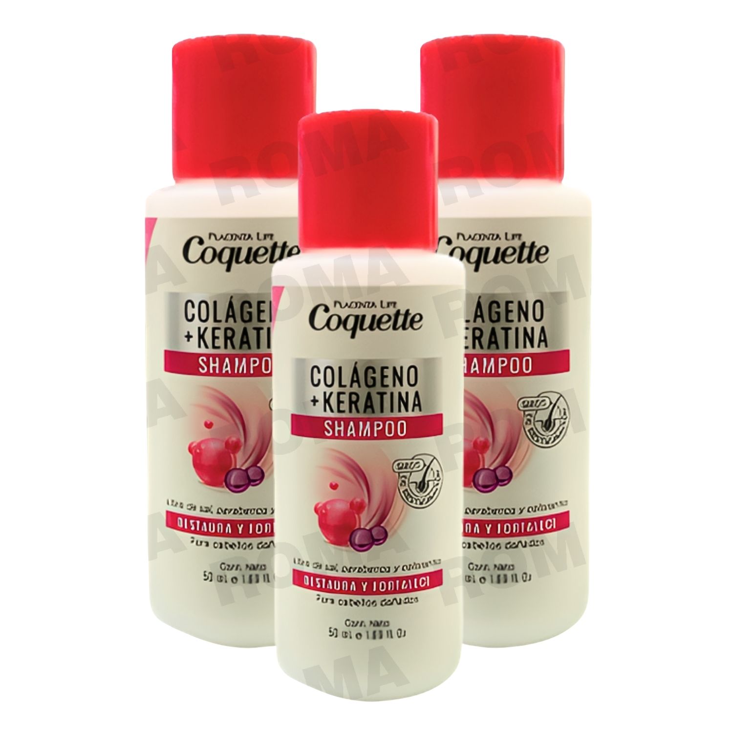 PACK 3 COQUETTE SHAMPOO COLAGENO 50ML PLACENTA LIFE - 1