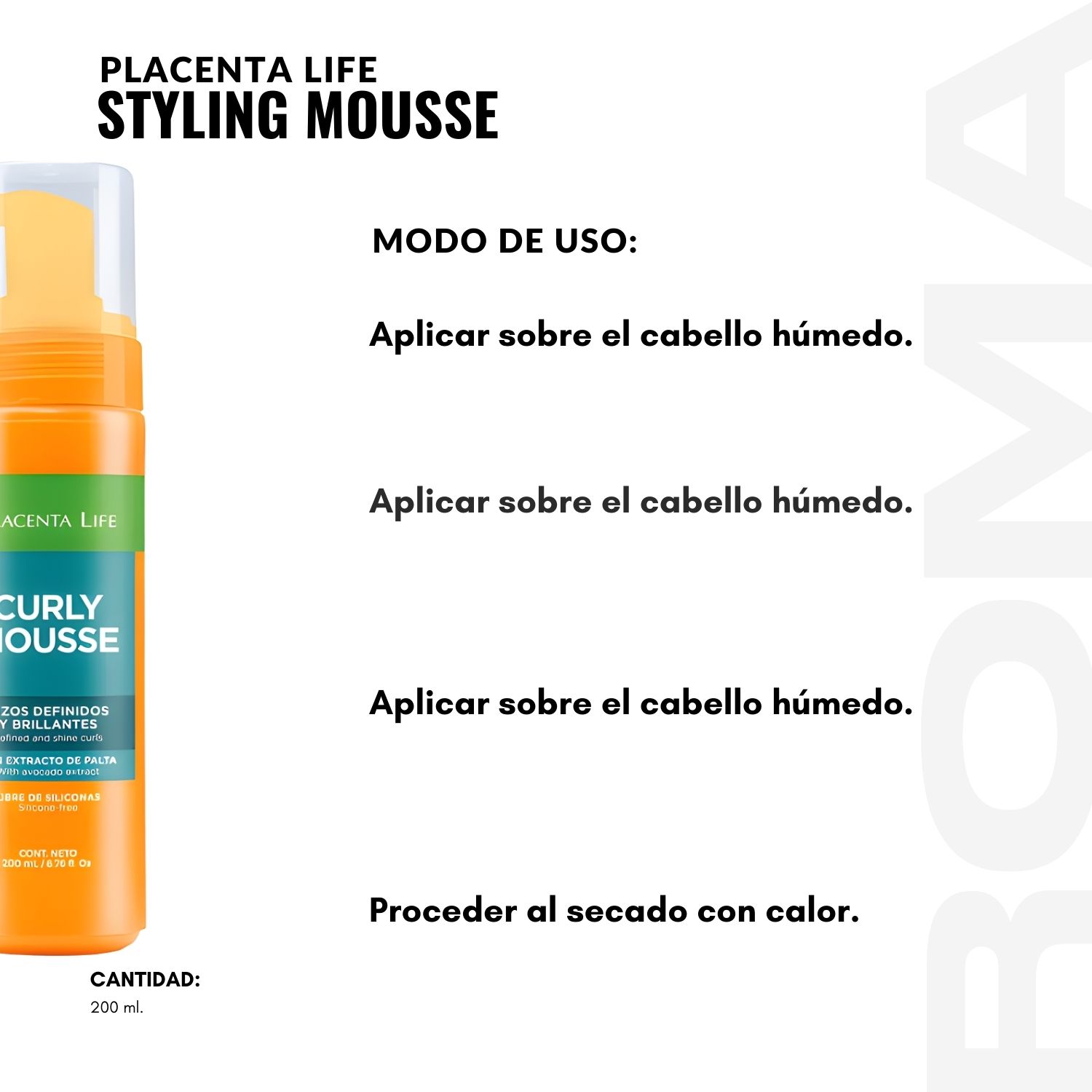 PACK 2 STYLING MOUSSE 200ML PLACENTA LIFE - 3