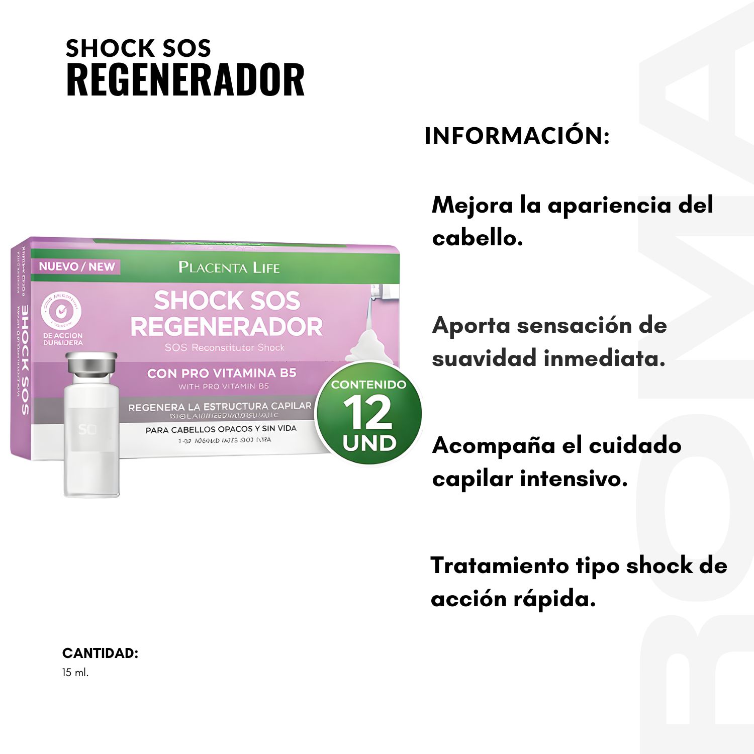 SHOCK SOS REGENERADOR 15ML PLACENTA LIFE - 2