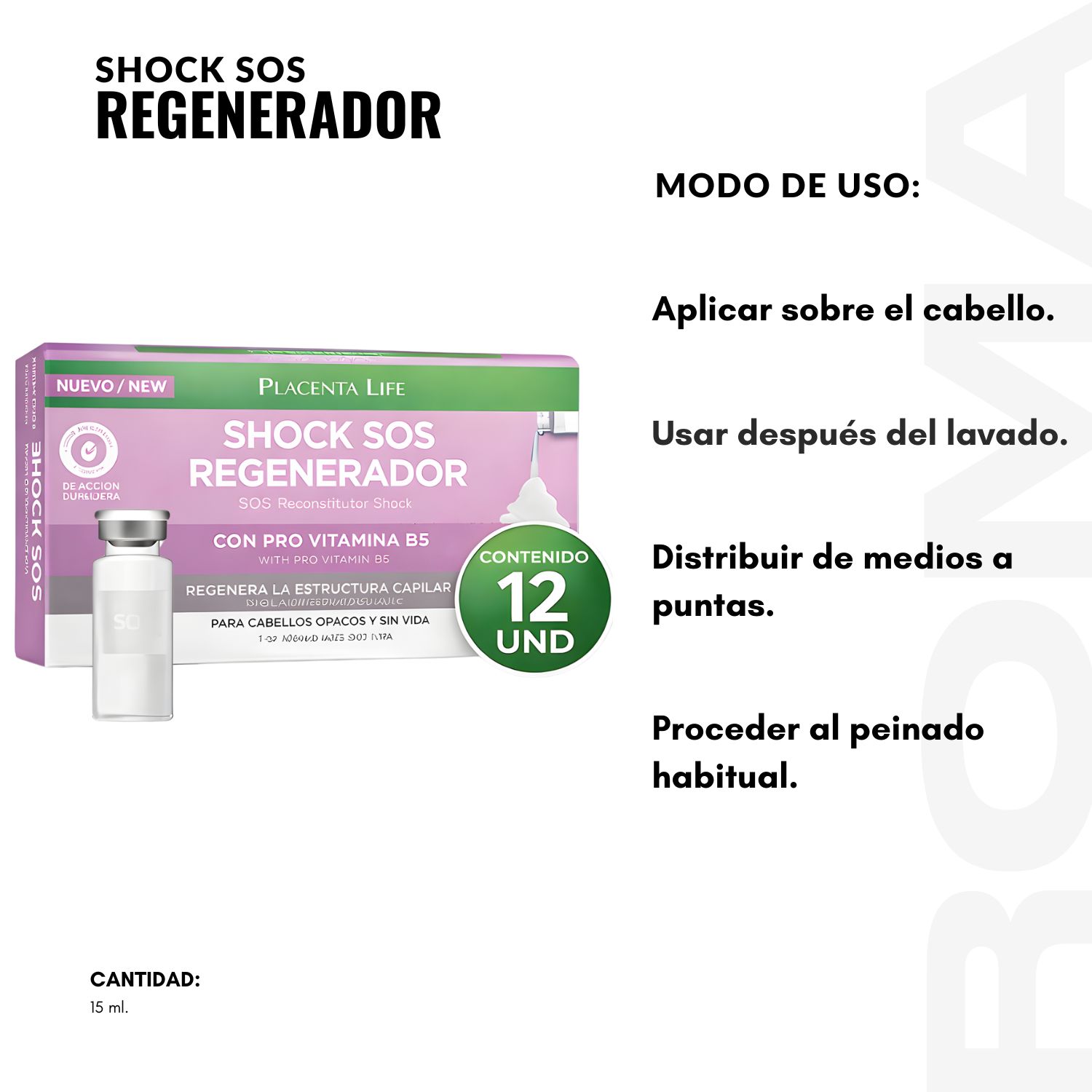 SHOCK SOS REGENERADOR 15ML PLACENTA LIFE - 3