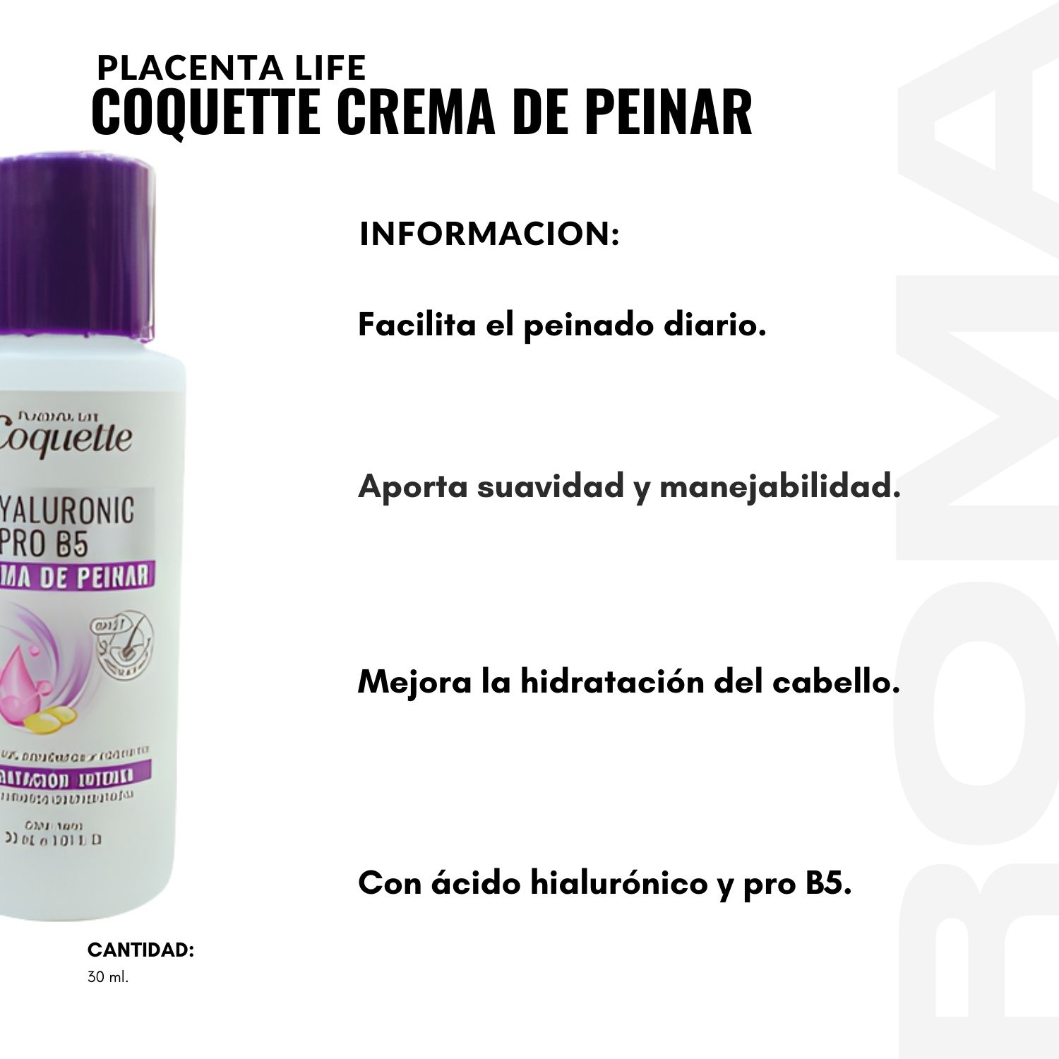 PACK 2 COQUETTE CREMA DE PEINAR HYALURONIC 30ML PLACENTA LIFE - 2